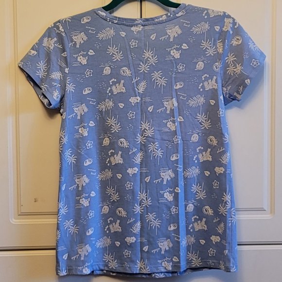🌟2 for $20!🌟  My Style Blue Tropical Print T Shirt - Picture 3 of 6